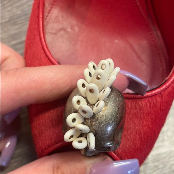 Alexander McQueen Calfhair Skull Peep Toe Pumps - Picture 4 of 7